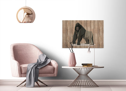 Leinwandbild Gorilla Braun Grau 90x60 DD120428 Keilrahmen Wandbild Leinwand