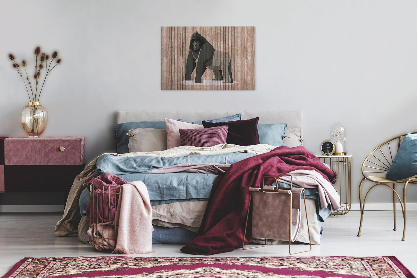 Leinwandbild Gorilla Braun Grau 90x60 DD120428 Keilrahmen Wandbild Leinwand