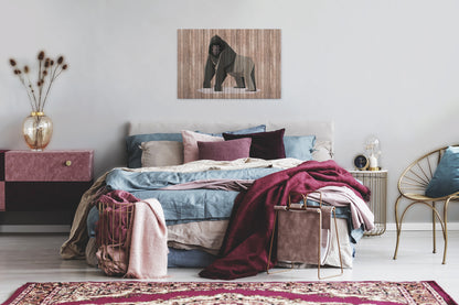 Leinwandbild Gorilla Braun Grau 90x60 DD120428 Keilrahmen Wandbild Leinwand