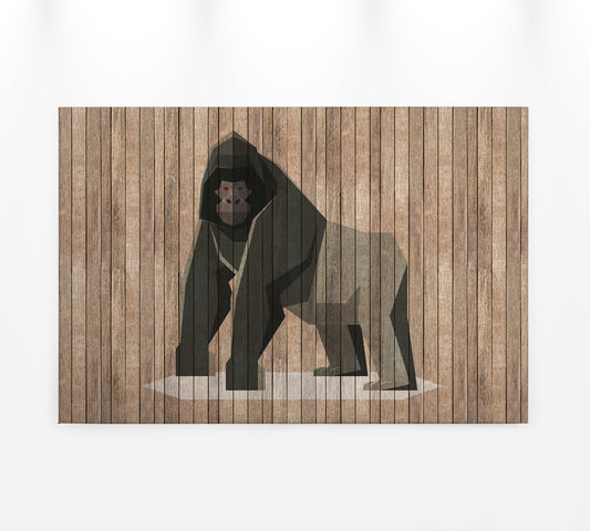 Leinwandbild Gorilla Braun Grau 90x60 DD120428 Keilrahmen Wandbild Leinwand
