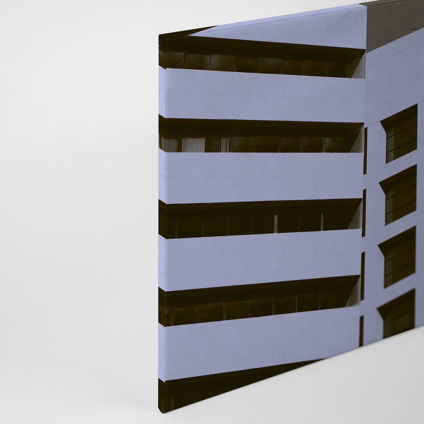 Leinwandbild Haus Lila Grau 90x60 DD120430 Keilrahmenbild Wandbild Geometrisch