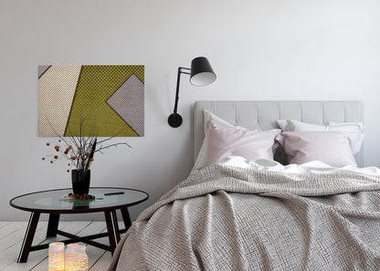 Leinwandbild Geometrisch Grün Gelb Beige 90x60 DD120433 Keilrahmenbild Wandbild