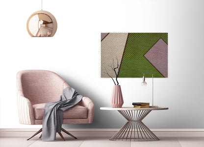 Leinwandbild Geometrisch Grün Beige Lila 90x60 DD120434 Keilrahmenbild Wandbild