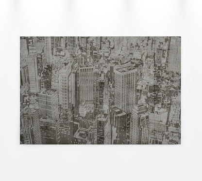 Stadt Leinwandbild Japanisch Grau 90x60 DD120438 Keilrahmen Wandbild Leinwand