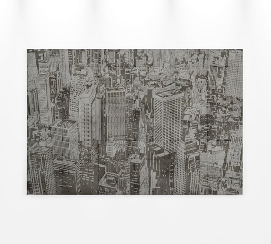 Stadt Leinwandbild Japanisch Grau 90x60 DD120438 Keilrahmen Wandbild Leinwand