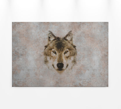 Wolf Leinwandbild Grau Braun 90x60 DD120442 Keilrahmen Wandbild Leinwand Tier