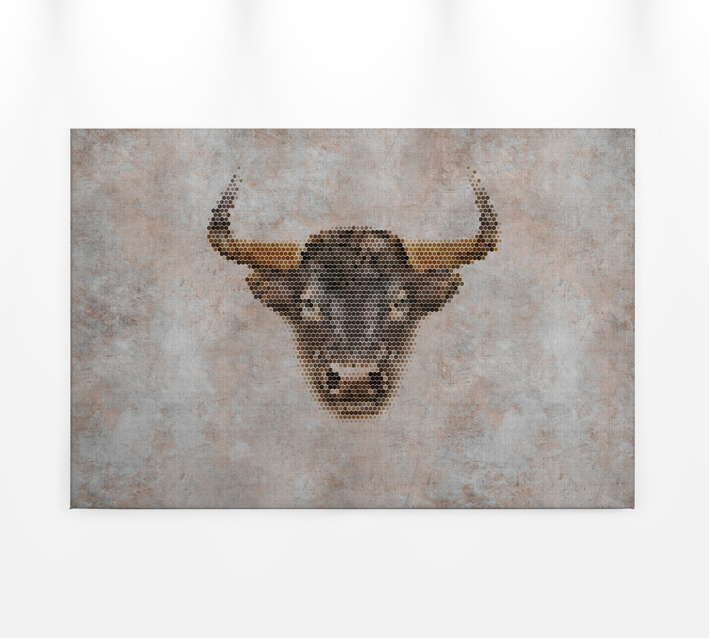 Leinwandbild Stier Grau Braun 90x60 DD120443 Keilrahmenbild Wandbild Leinwand