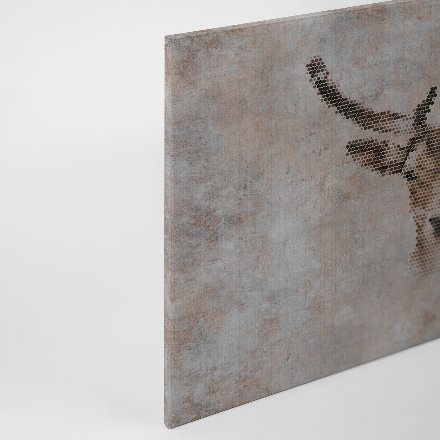 Leinwandbild Rehkopf Grau Braun 90x60 DD120444 Keilrahmen Wandbild Leinwand