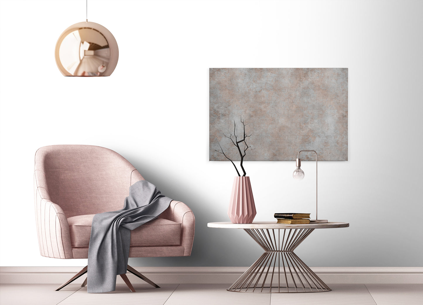 Abstrakte Kunst Leinwandbild Grau Braun 90x60 DD120445 Wandbild Leinwand