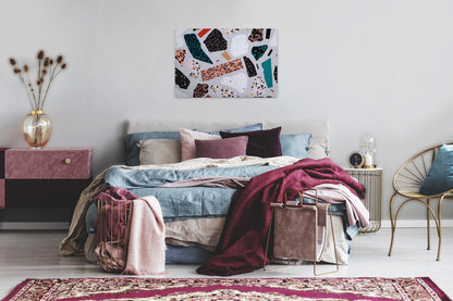 Abstrakte Kunst Leinwandbild Grau Schwarz Weiß 90x60 DD120446 Wandbild Leinwand