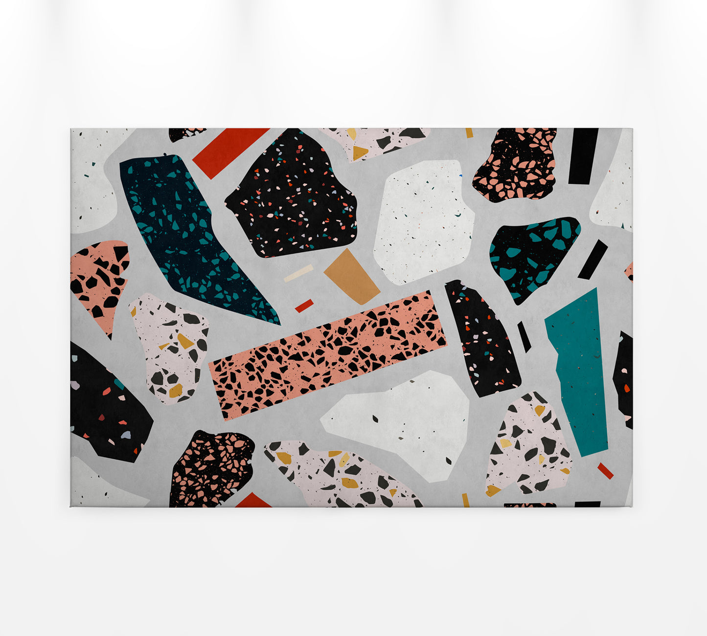 Abstrakte Kunst Leinwandbild Grau Schwarz Weiß 90x60 DD120446 Wandbild Leinwand