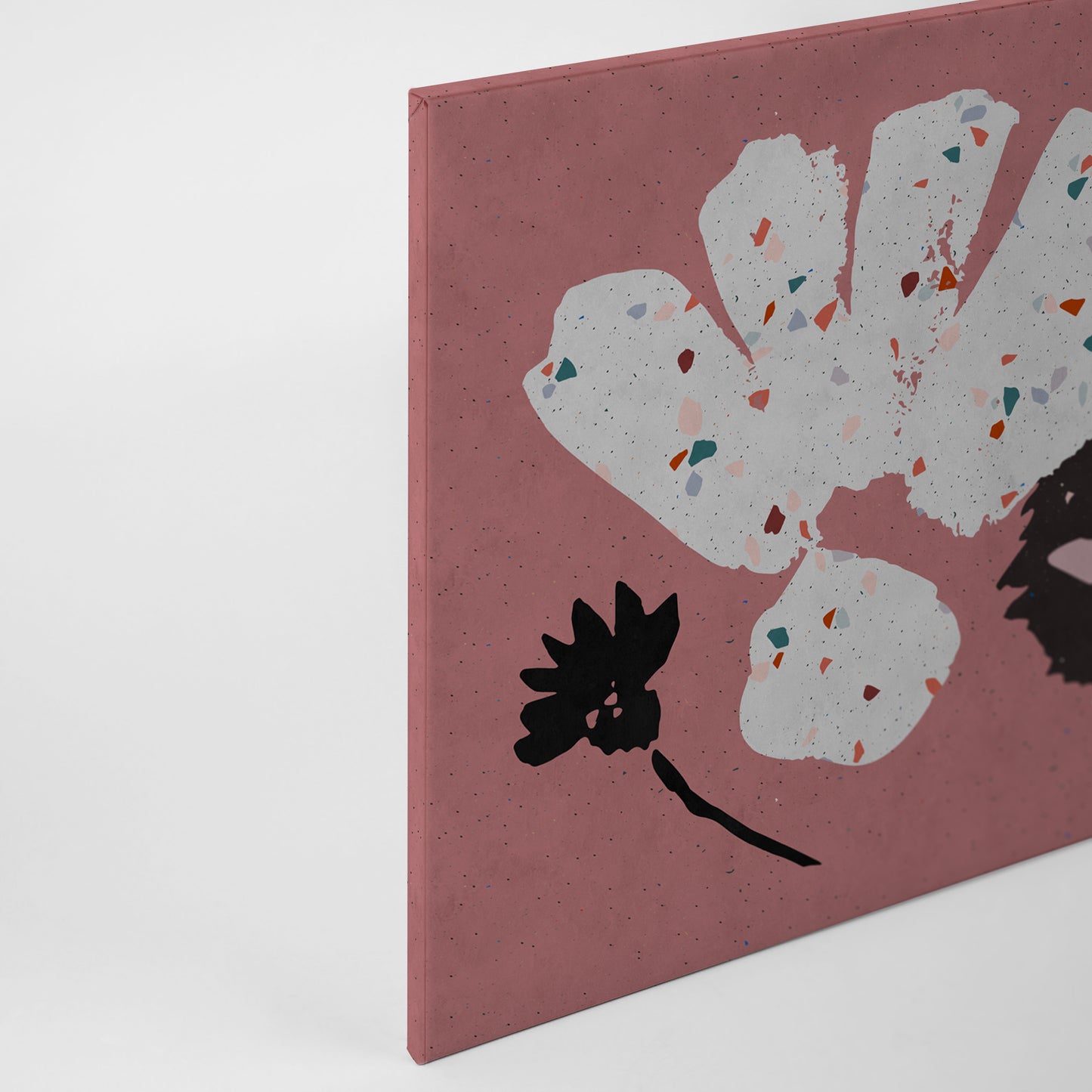 Abstrakte Kunst Leinwandbild Rot Weiß Schwarz 90x60 DD120449 Wandbild Leinwand