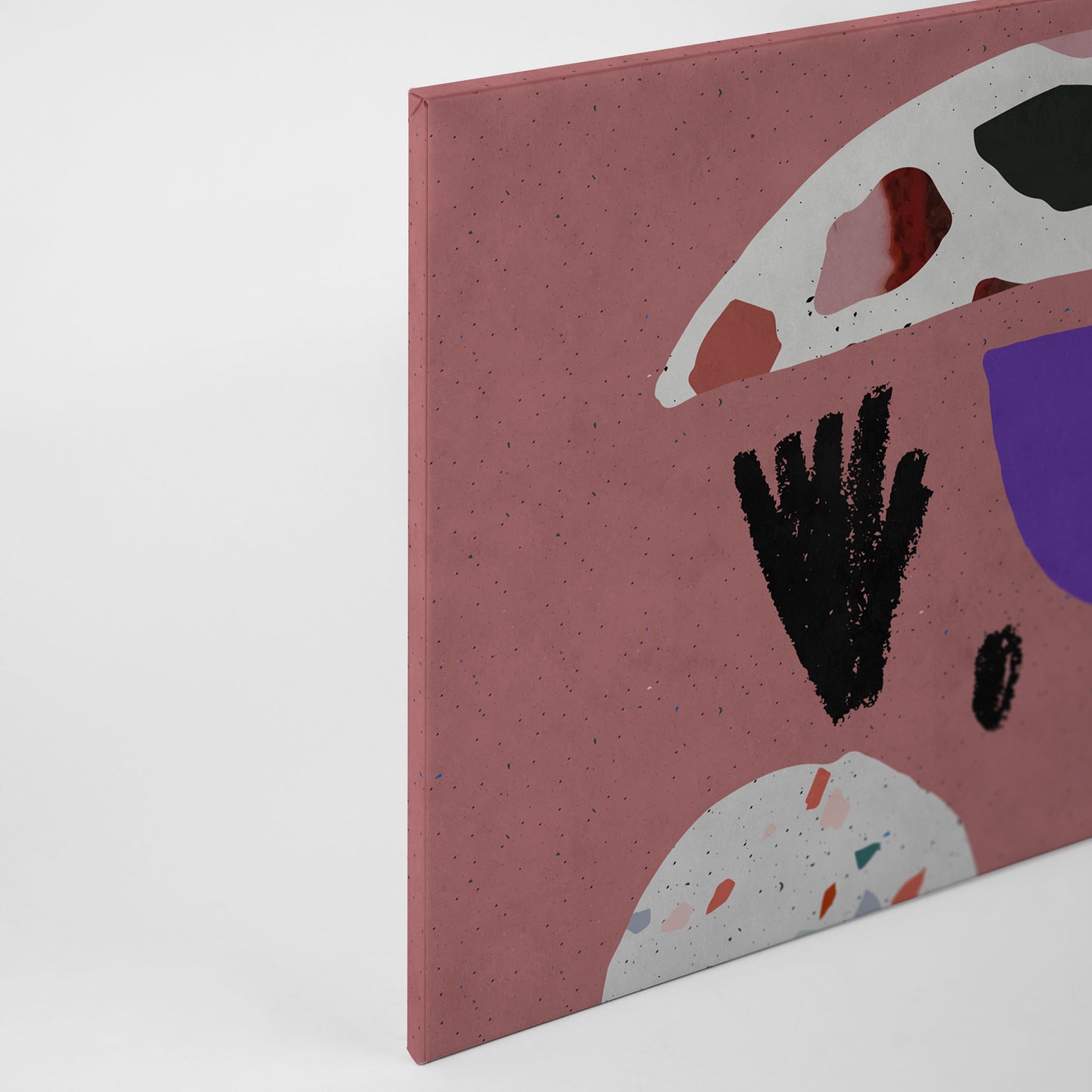 Abstrakte Kunst Leinwandbild Rot Lila Schwarz 90x60 DD120450 Wandbild Leinwand