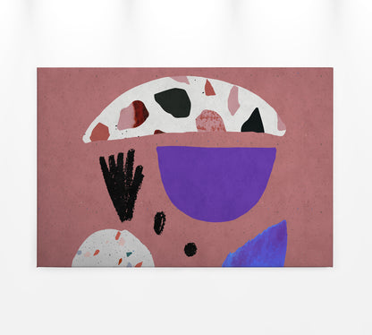 Abstrakte Kunst Leinwandbild Rot Lila Schwarz 90x60 DD120450 Wandbild Leinwand