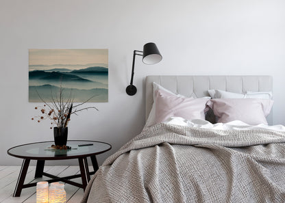 Leinwandbild Landschaft Blau Beige Schwarz 90x60 DD120451 Keilrahmen Wandbild