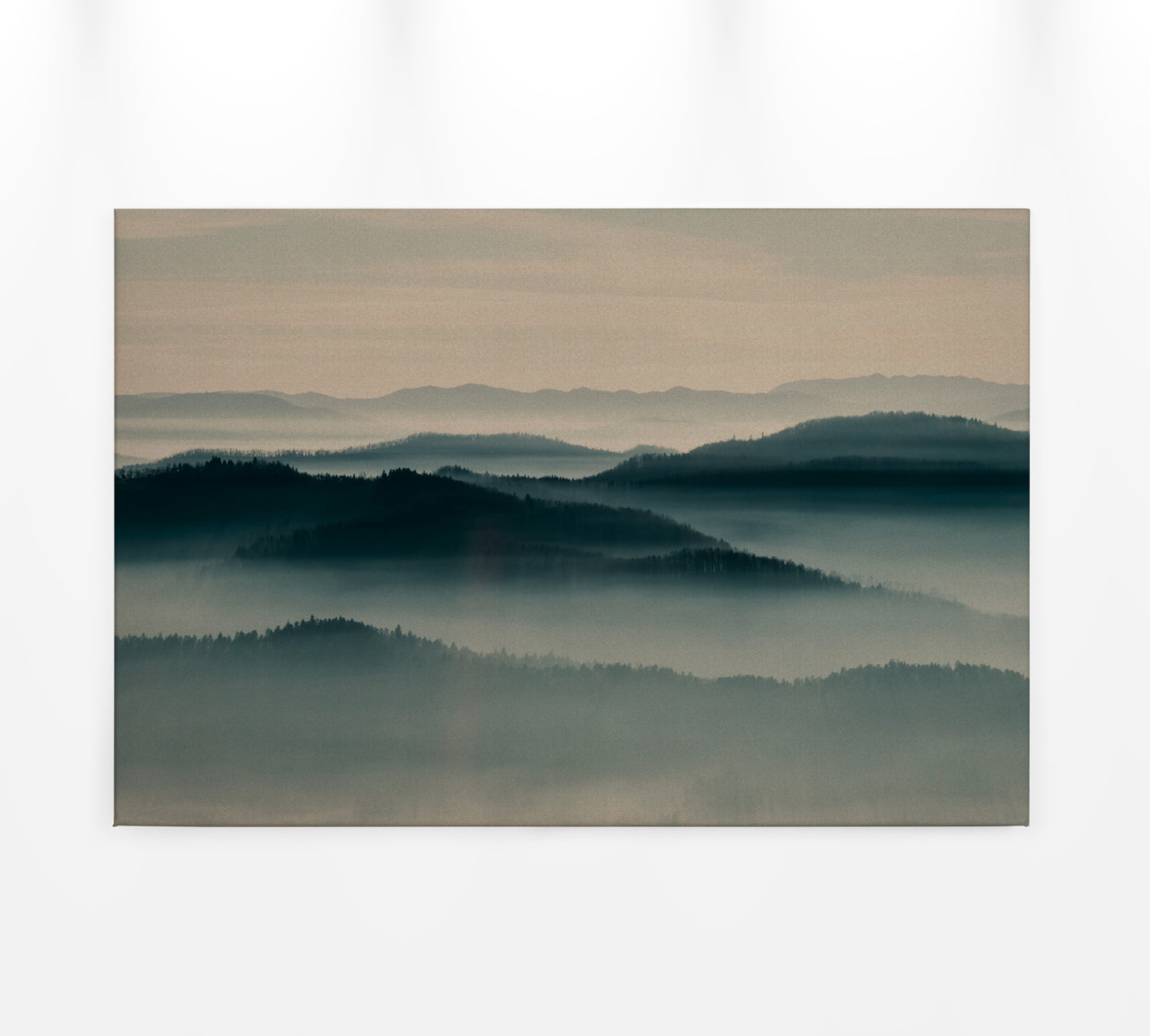 Leinwandbild Landschaft Blau Beige Schwarz 90x60 DD120451 Keilrahmen Wandbild