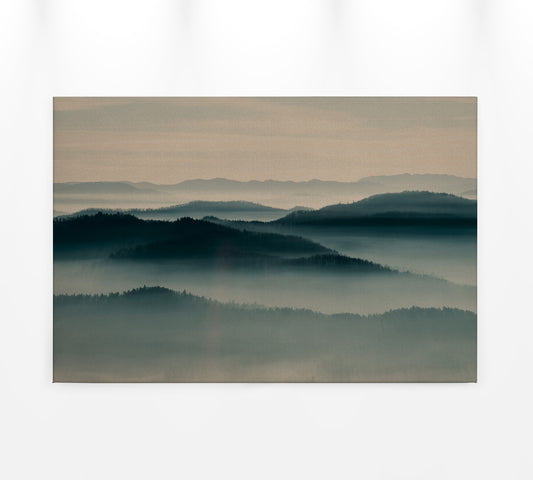 Leinwandbild Landschaft Blau Beige Schwarz 90x60 DD120451 Keilrahmen Wandbild