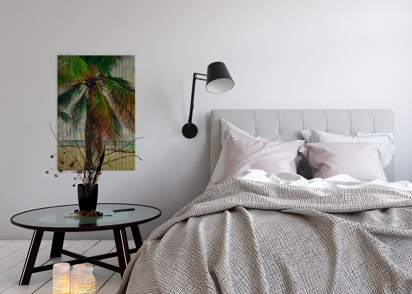 Leinwandbild Palmen Braun Beige 60x90 DD120457 Keilrahmen Wandbild Leinwand