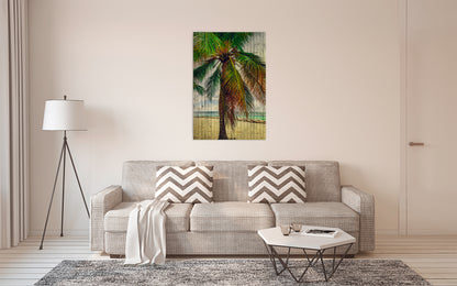 Leinwandbild Palmen Braun Beige 60x90 DD120457 Keilrahmen Wandbild Leinwand