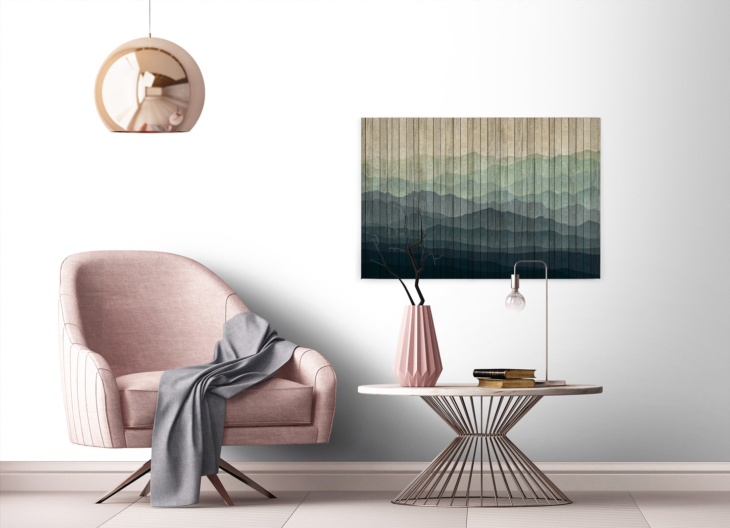 Leinwandbild Landschaft Blau Grün Beige 90x60 DD120458 Keilrahmenbild Wandbild