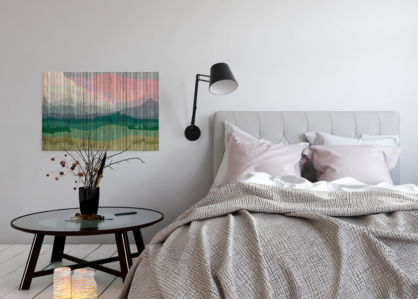 Leinwandbild Landschaft Bunt 90x60 DD120459 Keilrahmenbild Wandbild Berge