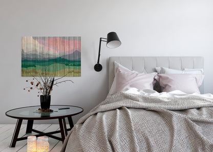 Leinwandbild Landschaft Bunt 90x60 DD120459 Keilrahmenbild Wandbild Berge