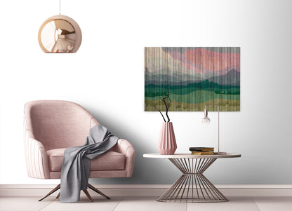 Leinwandbild Landschaft Bunt 90x60 DD120459 Keilrahmenbild Wandbild Berge