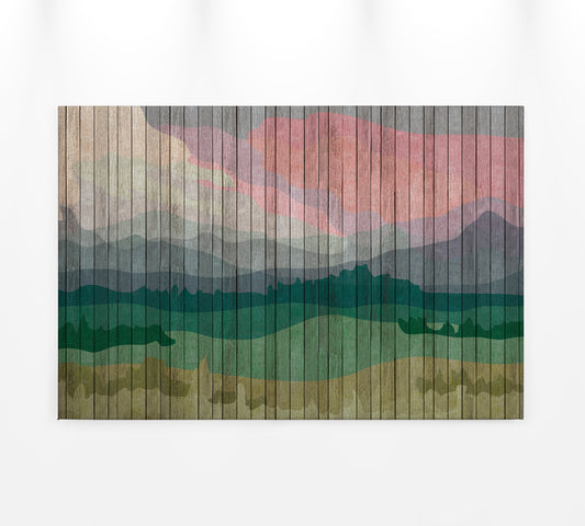 Leinwandbild Landschaft Bunt 90x60 DD120459 Keilrahmenbild Wandbild Berge