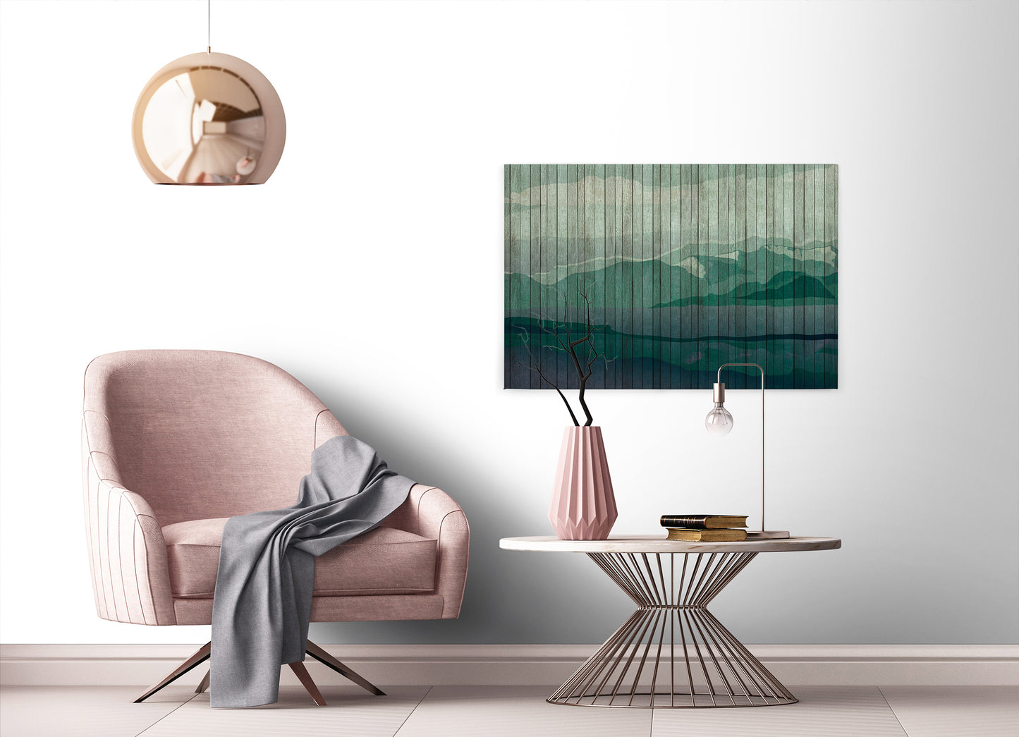 Leinwandbild Landschaft Grün 90x60 DD120460 Keilrahmenbild Wandbild Berge