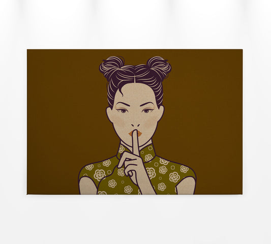 Leinwandbild Frau Gelb 90x60 DD120461 Keilrahmen Wandbild Leinwand Mensch