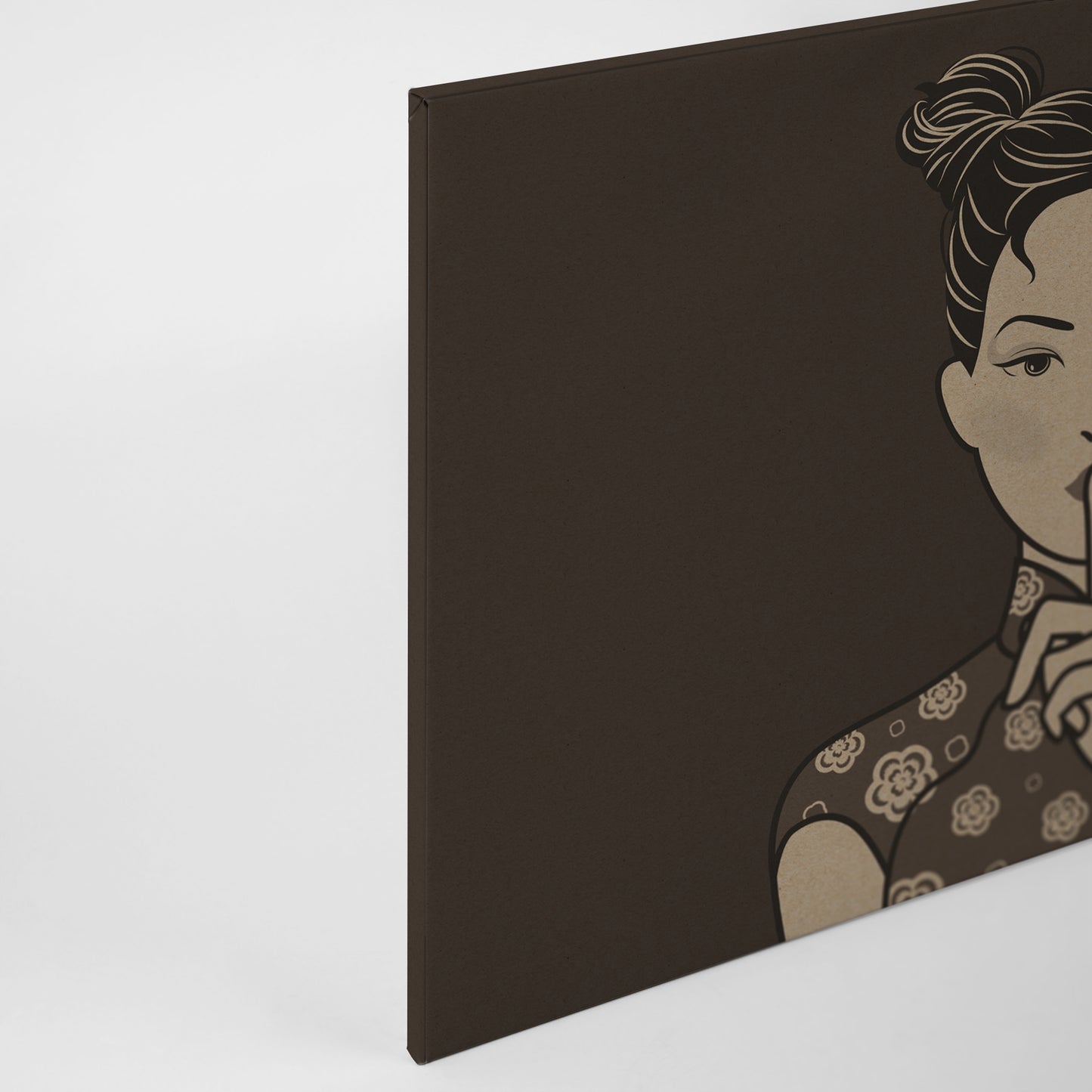 Leinwandbild Frau Braun 90x60 DD120462 Keilrahmen Wandbild Leinwand Mensch