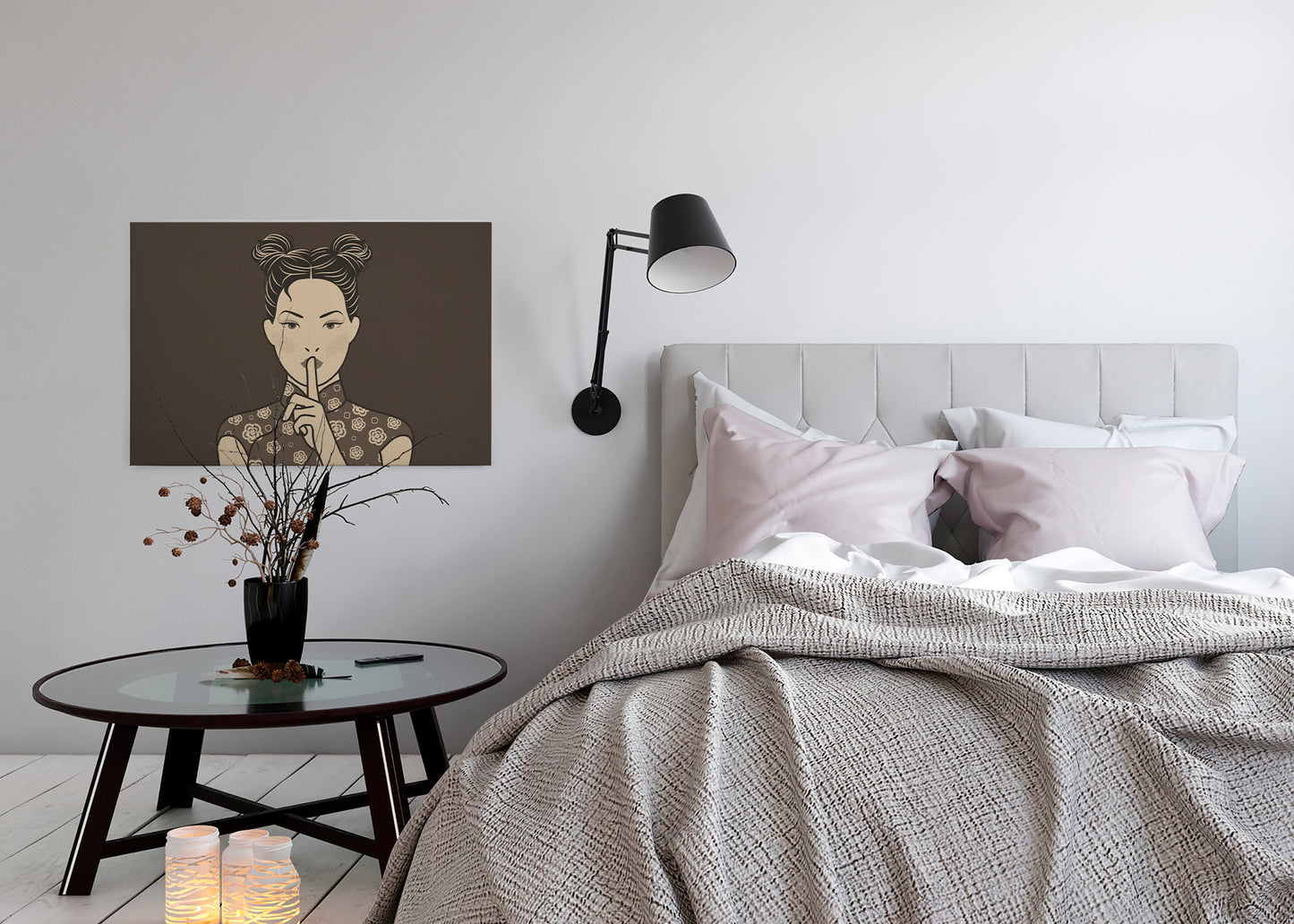 Leinwandbild Frau Braun 90x60 DD120462 Keilrahmen Wandbild Leinwand Mensch