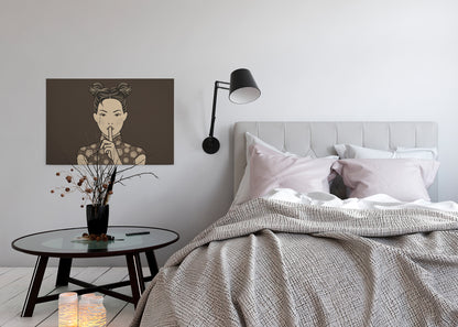 Leinwandbild Frau Braun 90x60 DD120462 Keilrahmen Wandbild Leinwand Mensch