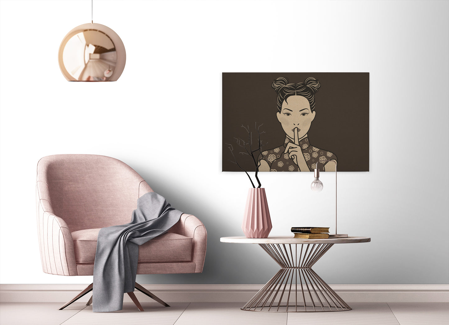 Leinwandbild Frau Braun 90x60 DD120462 Keilrahmen Wandbild Leinwand Mensch