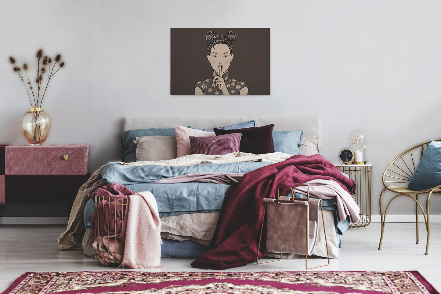 Leinwandbild Frau Braun 90x60 DD120462 Keilrahmen Wandbild Leinwand Mensch