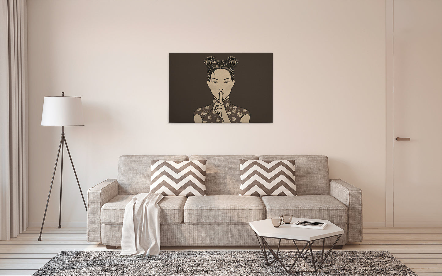 Leinwandbild Frau Braun 90x60 DD120462 Keilrahmen Wandbild Leinwand Mensch