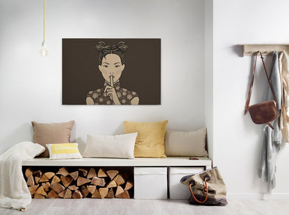 Leinwandbild Frau Braun 90x60 DD120462 Keilrahmen Wandbild Leinwand Mensch