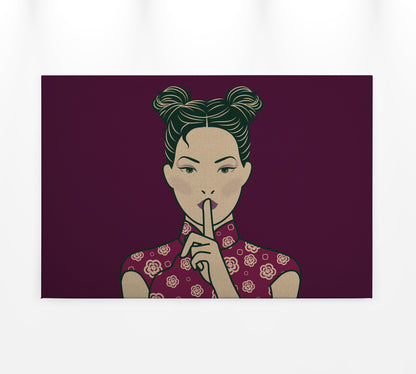 Leinwandbild Frau Lila 90x60 DD120463 Keilrahmen Wandbild Leinwand Mensch