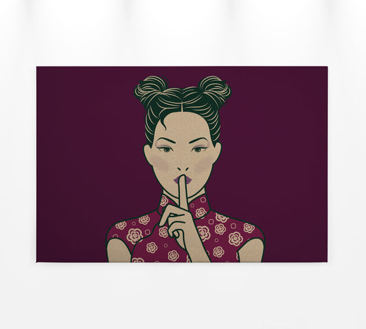 Leinwandbild Frau Lila 90x60 DD120463 Keilrahmen Wandbild Leinwand Mensch