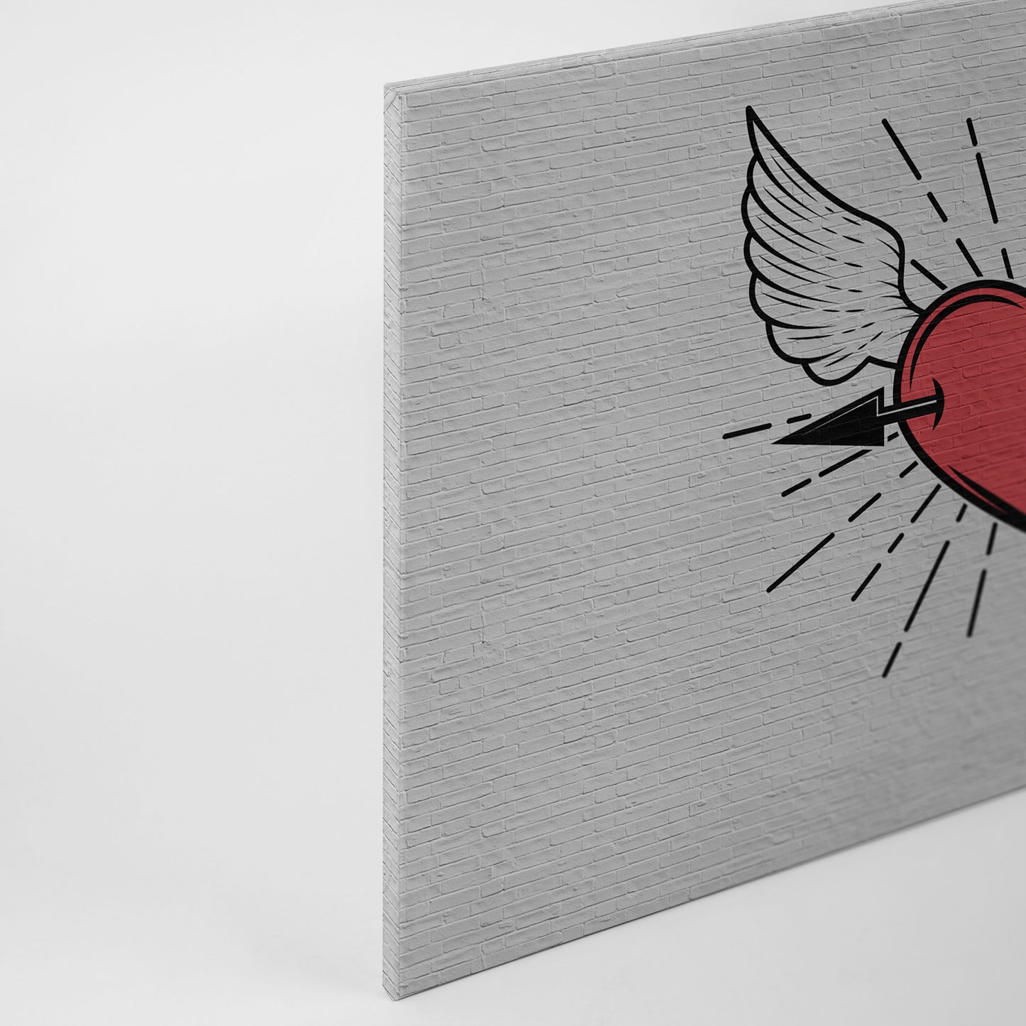 Herz Leinwandbild Rot Schwarz Weiß 90x60 DD120473 Keilrahmen Wandbild Leinwand