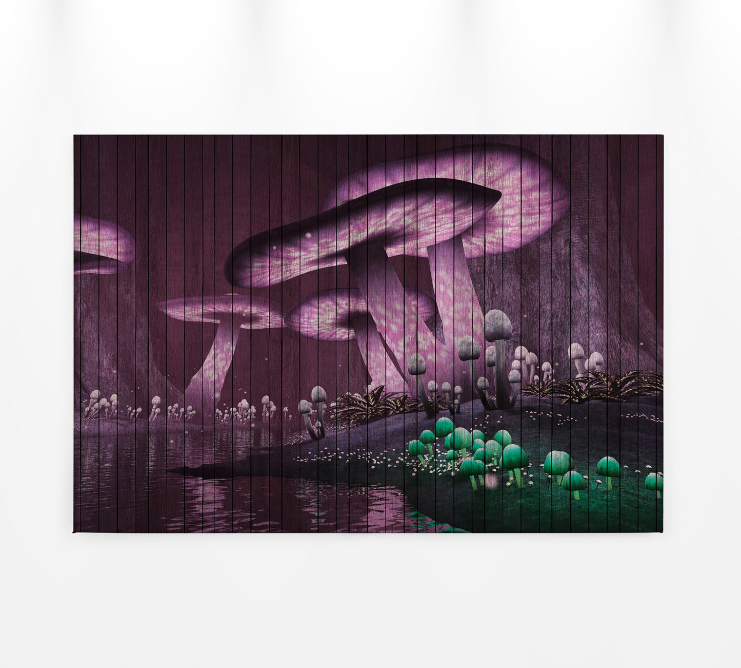 Fantasie Leinwandbild Lila Grün 90x60 DD120476 Wandbild Leinwand Keilrahmenbild