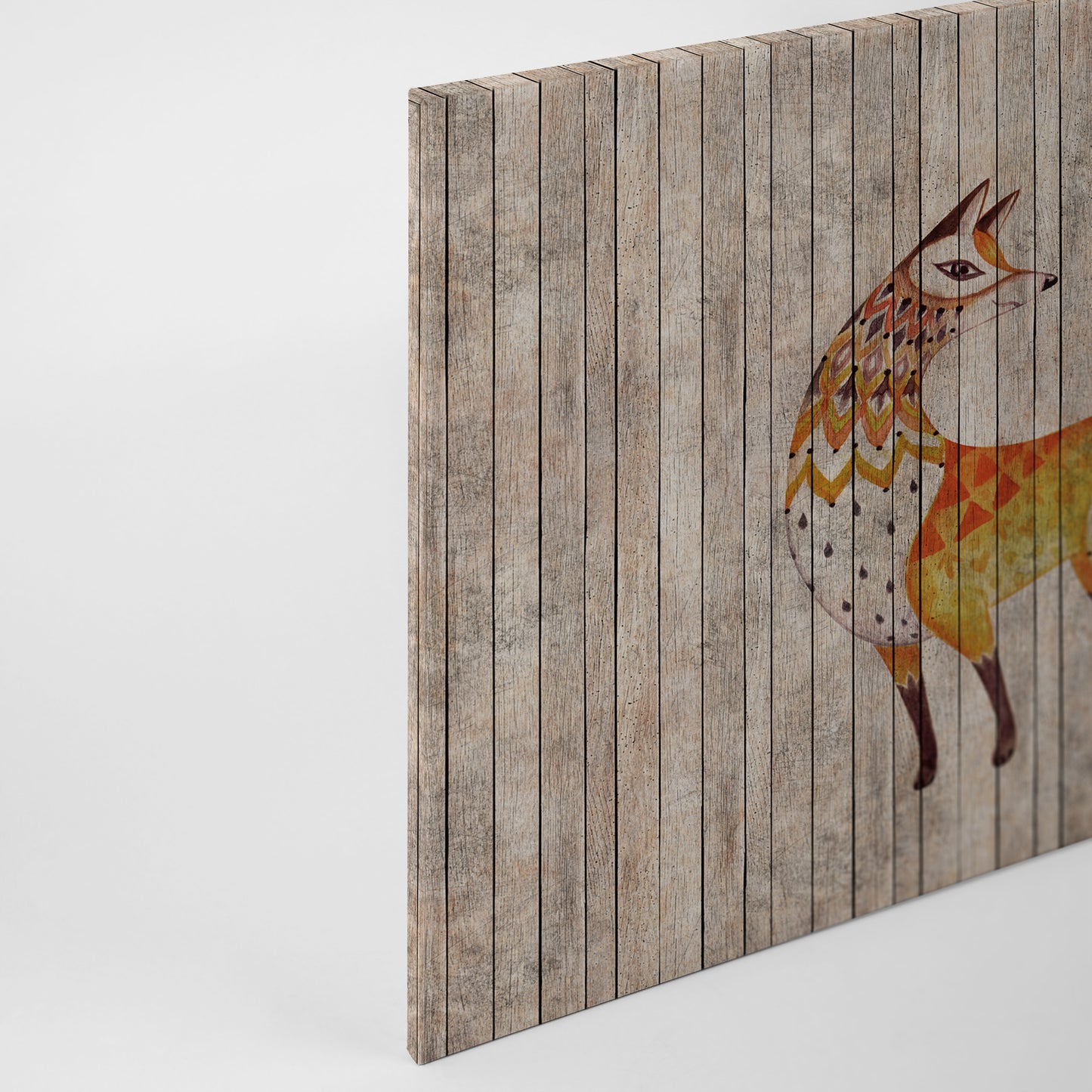 Leinwandbild Fuchs Braun Gelb Beige 90x60 DD120480 Keilrahmen Wandbild Leinwand