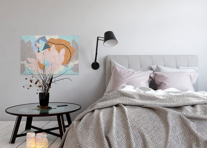 Abstrakte Kunst Leinwandbild Bunt 90x60 DD120484 Wandbild Leinwand Floral Natur