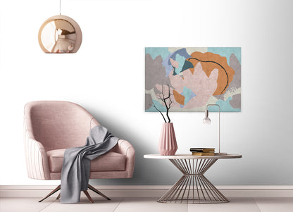 Abstrakte Kunst Leinwandbild Bunt 90x60 DD120484 Wandbild Leinwand Floral Natur