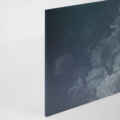 Blumen Leinwandbild Blau 90x60 DD120490 Keilrahmenbild Wandbild Leinwand Floral