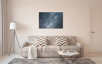 Blumen Leinwandbild Blau 90x60 DD120490 Keilrahmenbild Wandbild Leinwand Floral