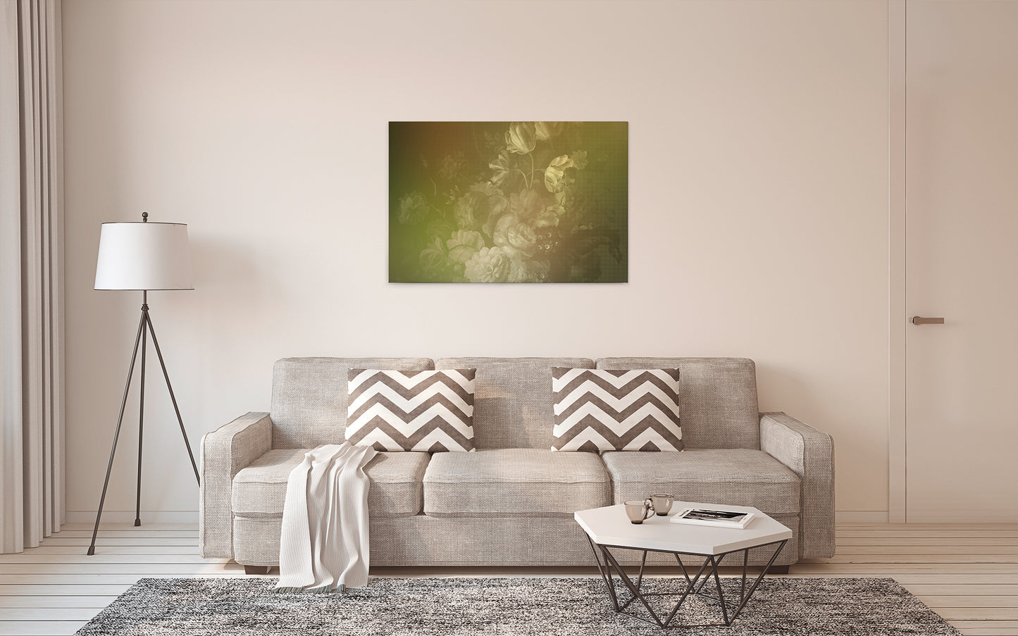 Leinwandbild Blumen Floral 90x60 DD120491 Keilrahmenbild Wandbild Leinwand