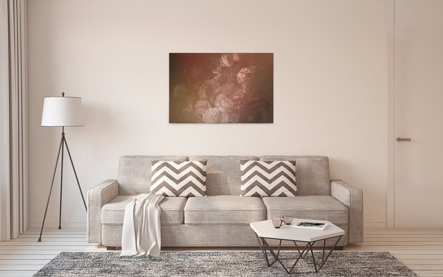 Leinwandbild Blumen Rot 90x60 DD120492 Keilrahmenbild Wandbild Leinwand Floral