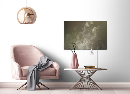 Leinwandbild Blumen Braun Floral 90x60 DD120493 Keilrahmenbild Wandbild Leinwand