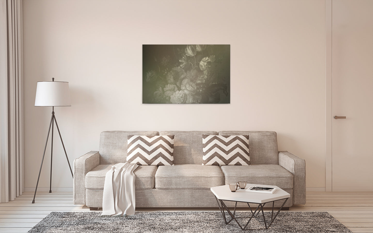 Leinwandbild Blumen Braun Floral 90x60 DD120493 Keilrahmenbild Wandbild Leinwand